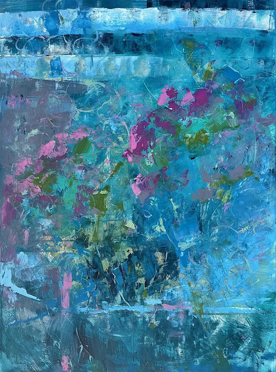 A unique acrylic + 24-karat gold art Workshop experience guided by Artist, Author Nadine Vogel and Artist Karen Hewitt Hagan.